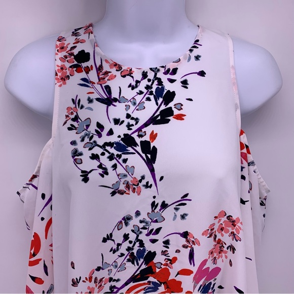 NEW Rachel Roy Cold Shoulder Long Sleeve Floral Blouse Size Small - Picture 2 of 11